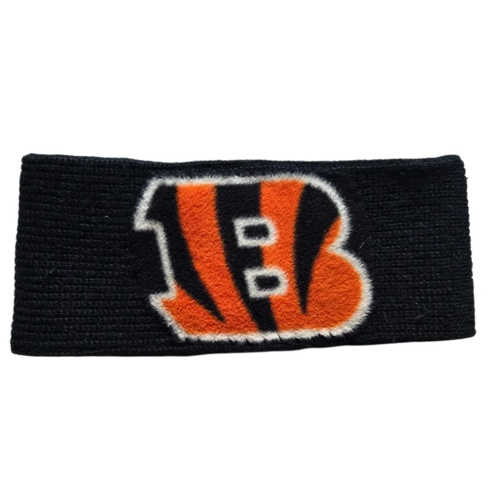 Cincinnati Bengals NFL Knit Headband Ear Warmer Black Orange OS Football, Retro‎